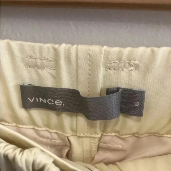 Vince Belted Cross-Over Culotte‎ Pants Wide Leg Satin Workwear Casual XS Cream - Picture 7 of 9